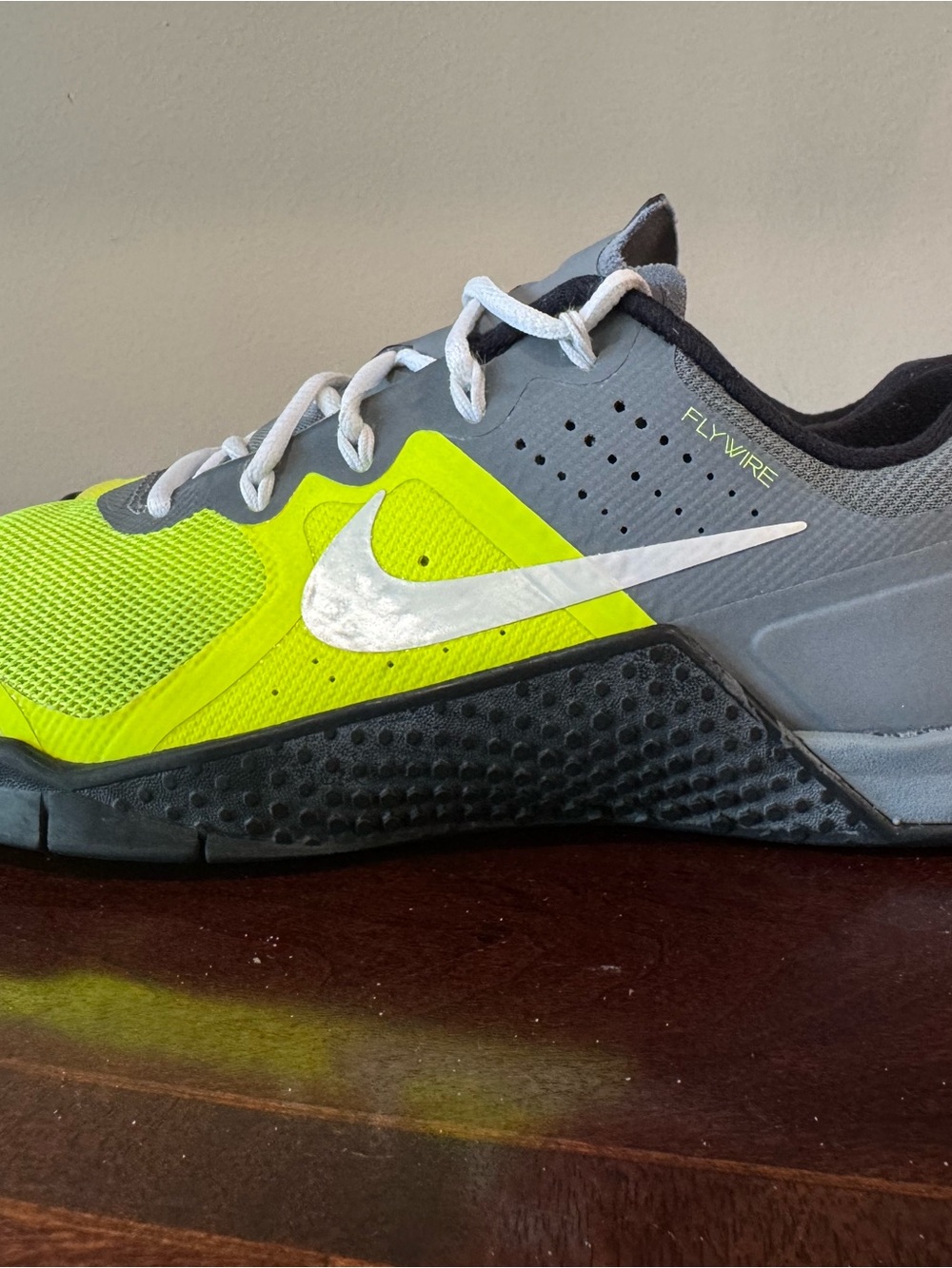 Nike Kids Gray and Volt Training Sneaker